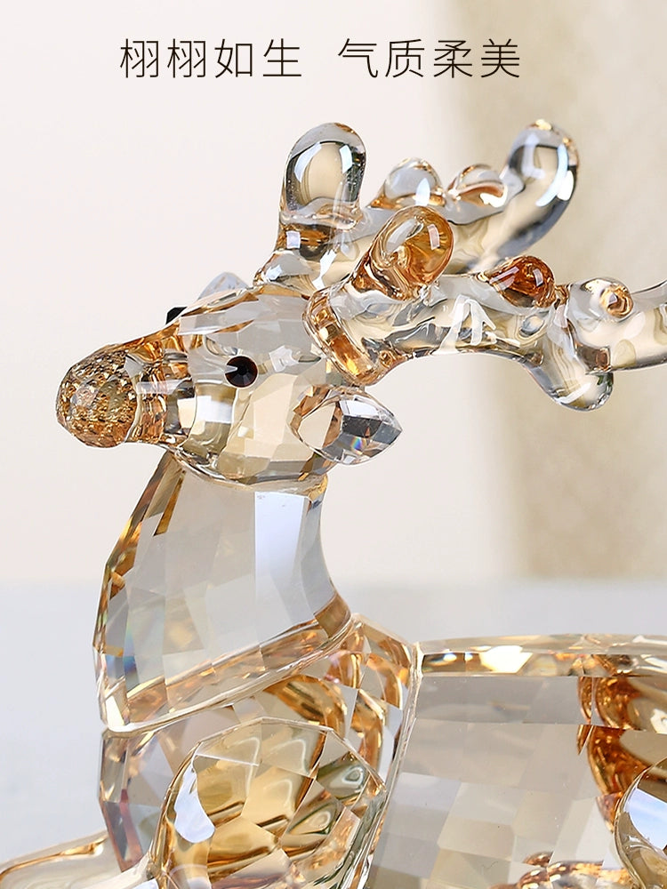 Car Ornaments Crystal All the Way Safe Deer Auto Perfume Decorations Dashboard Fancy Car Accessories Ornament