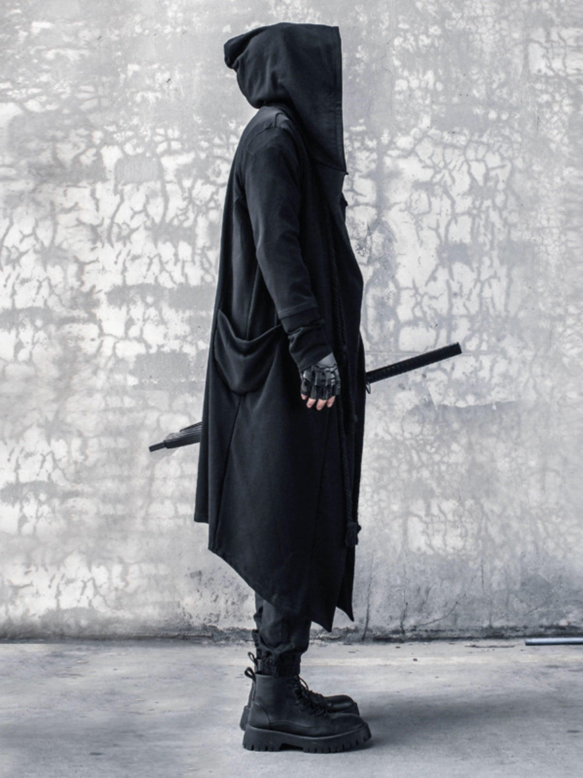 Spring and Autumn Dark Warrior plus Size Long Cloak Trench Coat