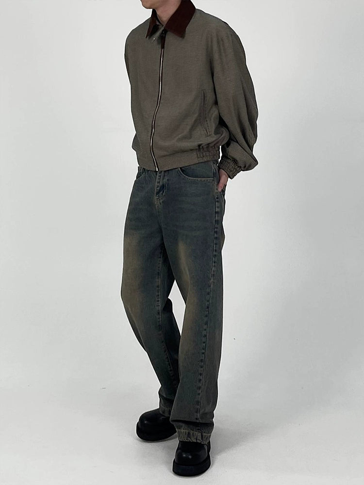 Vibe Style Distressed Contrast Color Men's and Women's Washed Jeans
