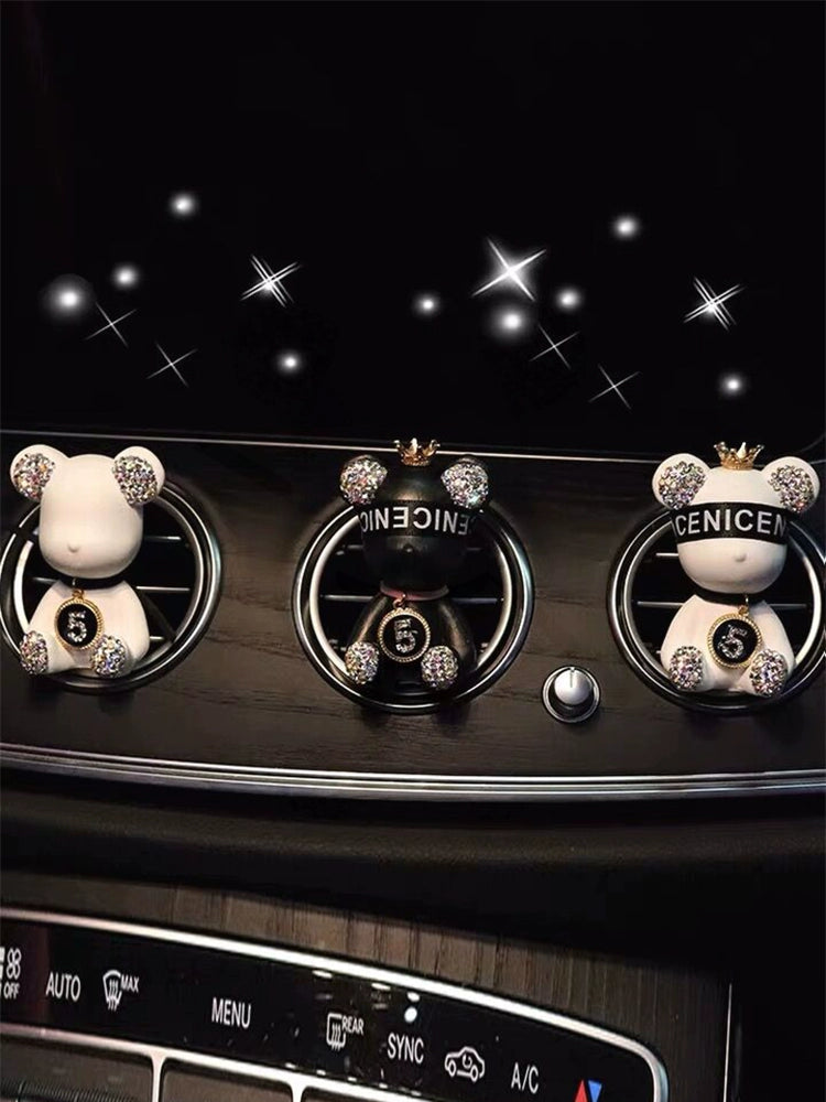 Suitable for Porsche Benz Perfume Air Outlet Car Interior Decoration Cute Bear Decoration Car-Mounted Air Conditioning Aromatherapy