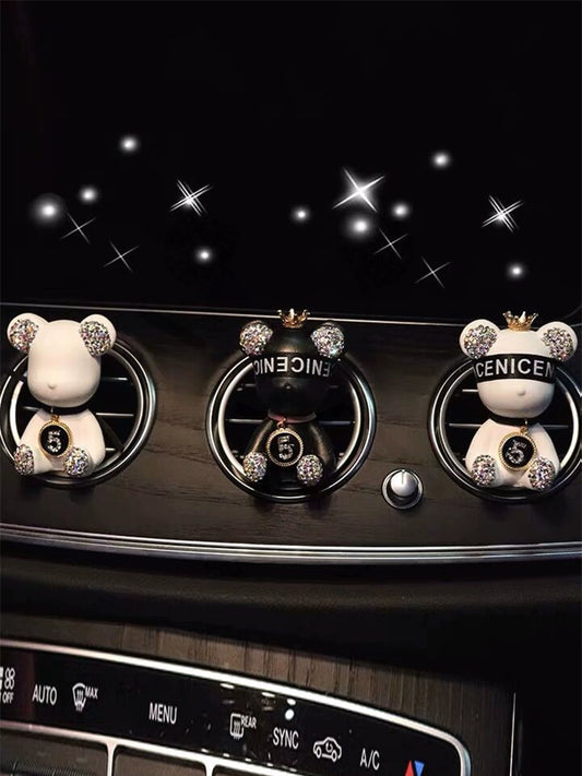 Suitable for Porsche Benz Perfume Air Outlet Car Interior Decoration Cute Bear Decoration Car-Mounted Air Conditioning Aromatherapy