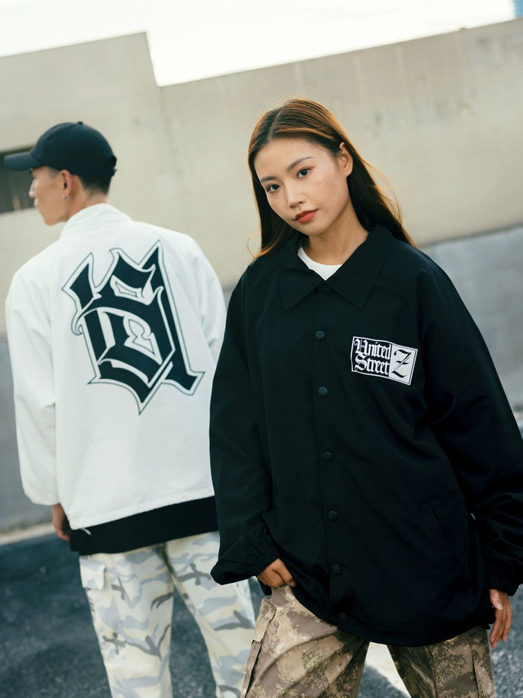 Hip Hop Qikanuo Print Loose Hip-Hop Coach Jacket