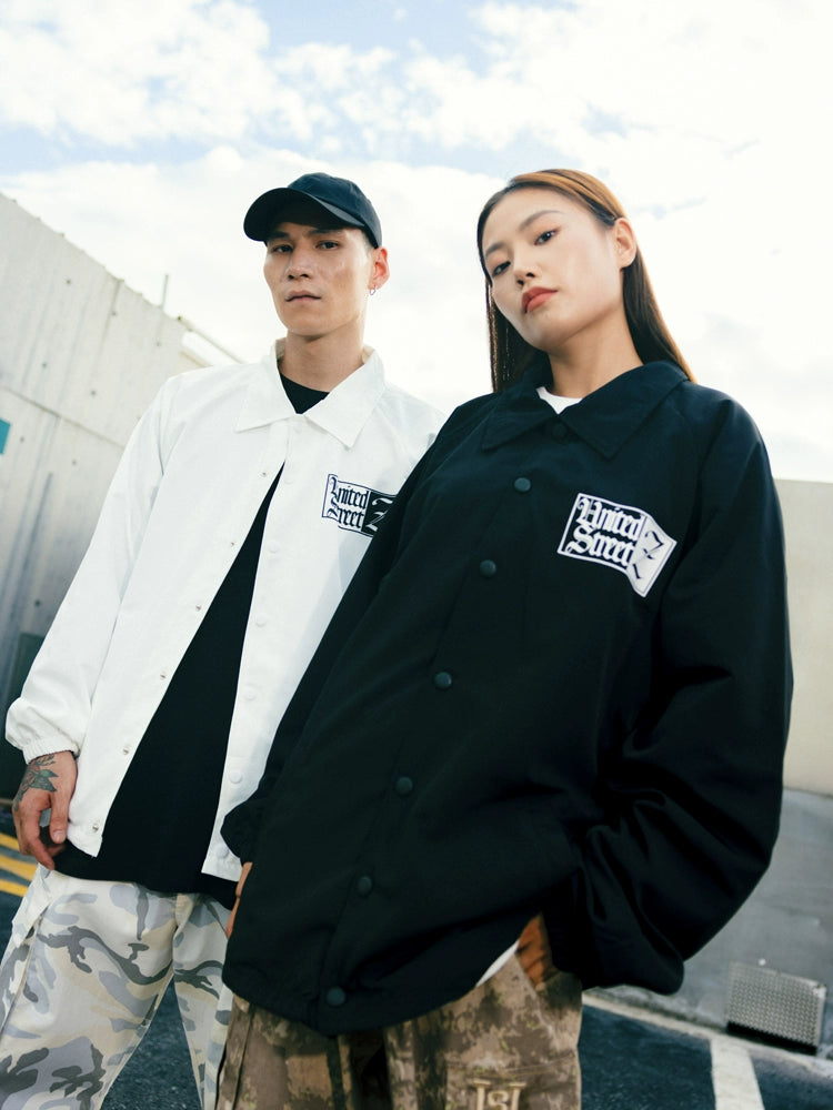 Hip Hop Qikanuo Print Loose Hip-Hop Coach Jacket