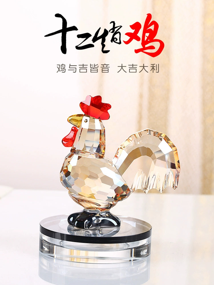Car Decoration Car Interior Decoration Ornament Crystal Chicken Zodiac Car Perfume Holder Supplies Car Decorations