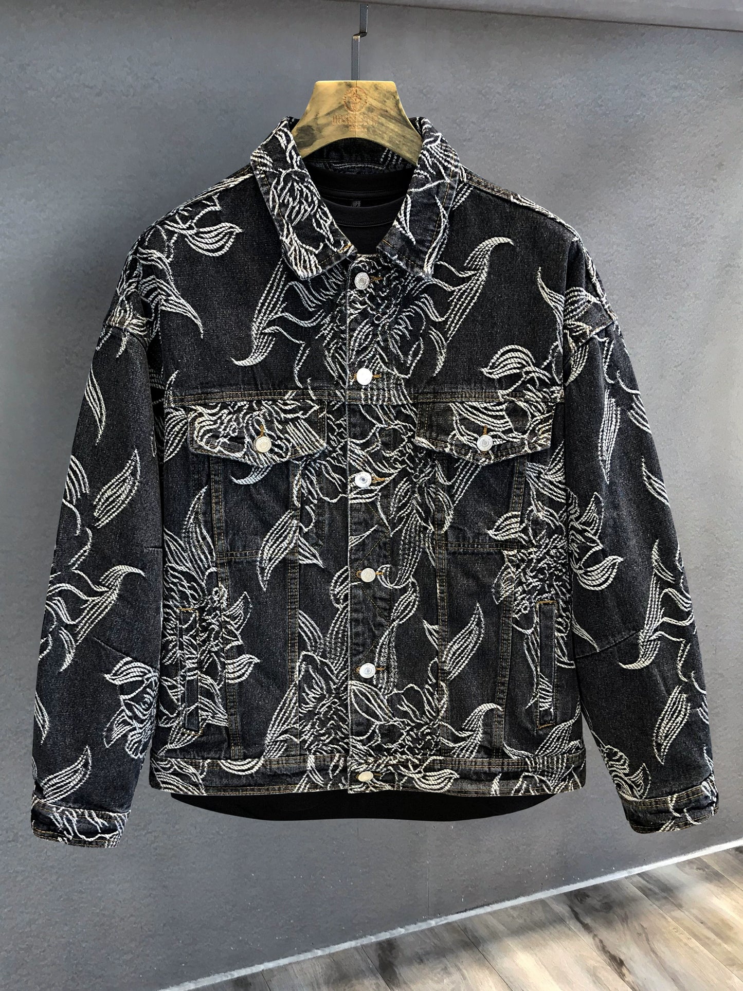 Trendy Niche Full Printed Autumn Loose Flower Embroidery