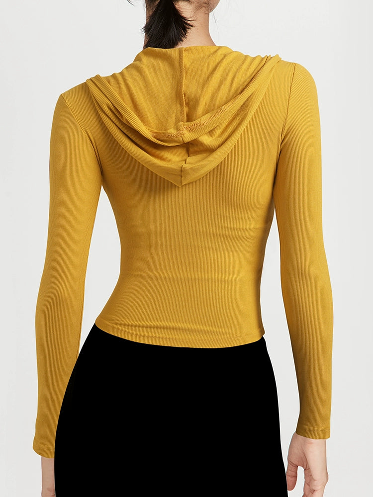Hooded Cardigan Women's Long-Sleeved Running Jacket