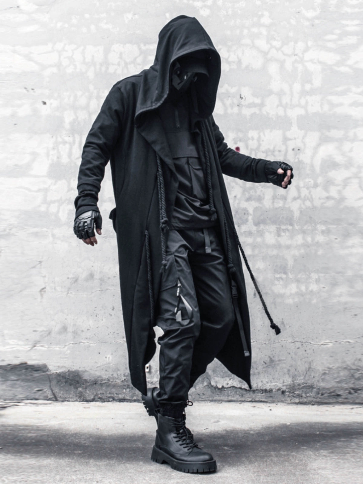 Spring and Autumn Dark Warrior plus Size Long Cloak Trench Coat