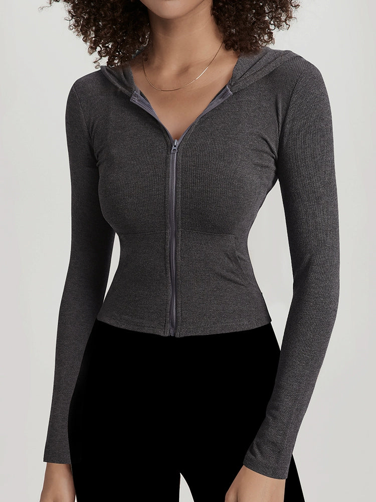 Hooded Cardigan Women's Long-Sleeved Running Jacket