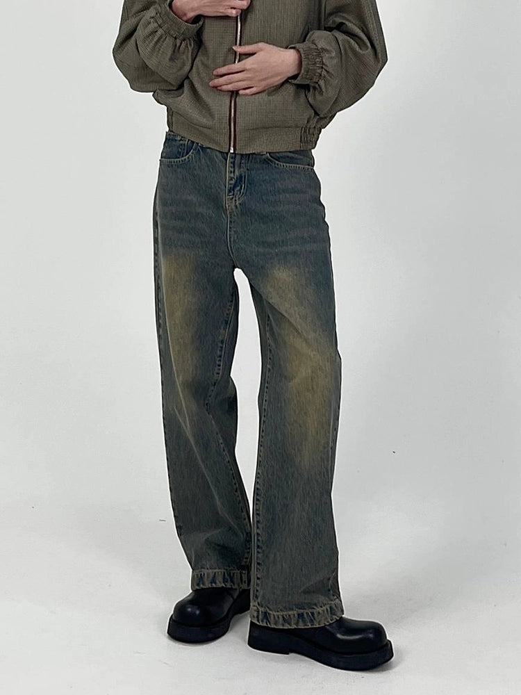 Vibe Style Distressed Contrast Color Men's and Women's Washed Jeans