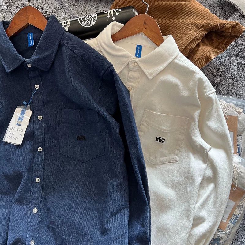 Heavy Thickening Casual Embroidery with Amekaji Pockets