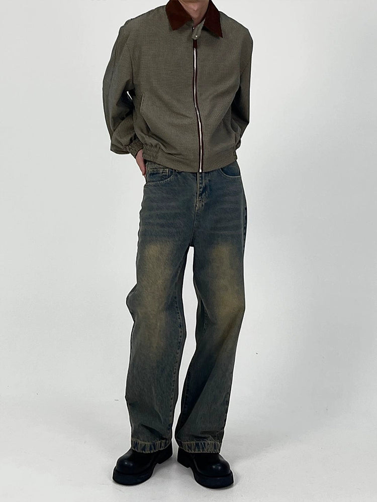 Vibe Style Distressed Contrast Color Men's and Women's Washed Jeans