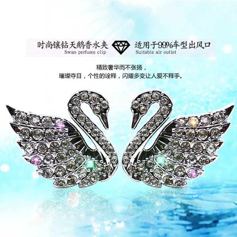 Suitable for Mercedes-Benz BMW Audi Car Diamond Air Outlet Swan Car-Mounted Air Conditioning Decoration Perfume Clip Car Decorations Female