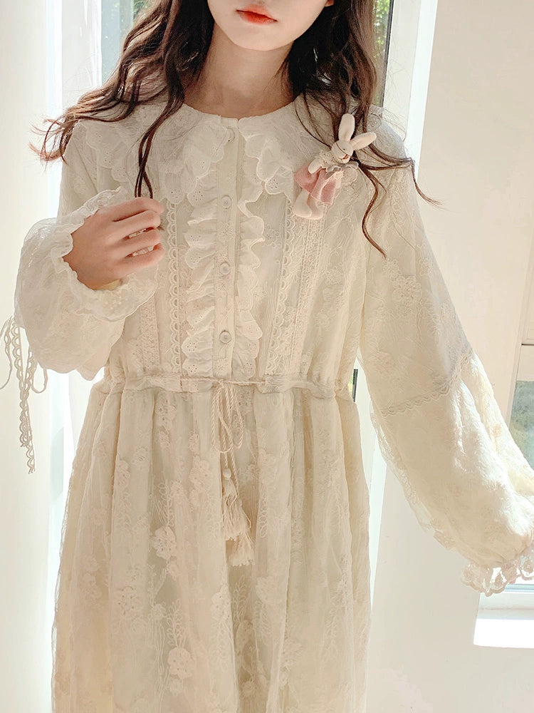 Sweet Artistic Fairy Dress Autumn Japanese Lace
