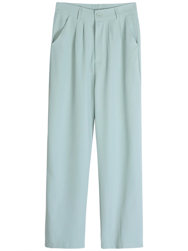 Autumn High Waist Suit Black Thin Slimming Casual Pants
