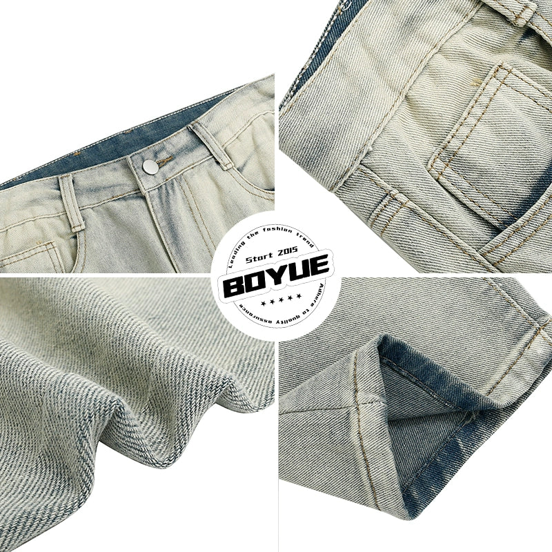 Boyue Autumn Distressed Boys Cropped Jeans