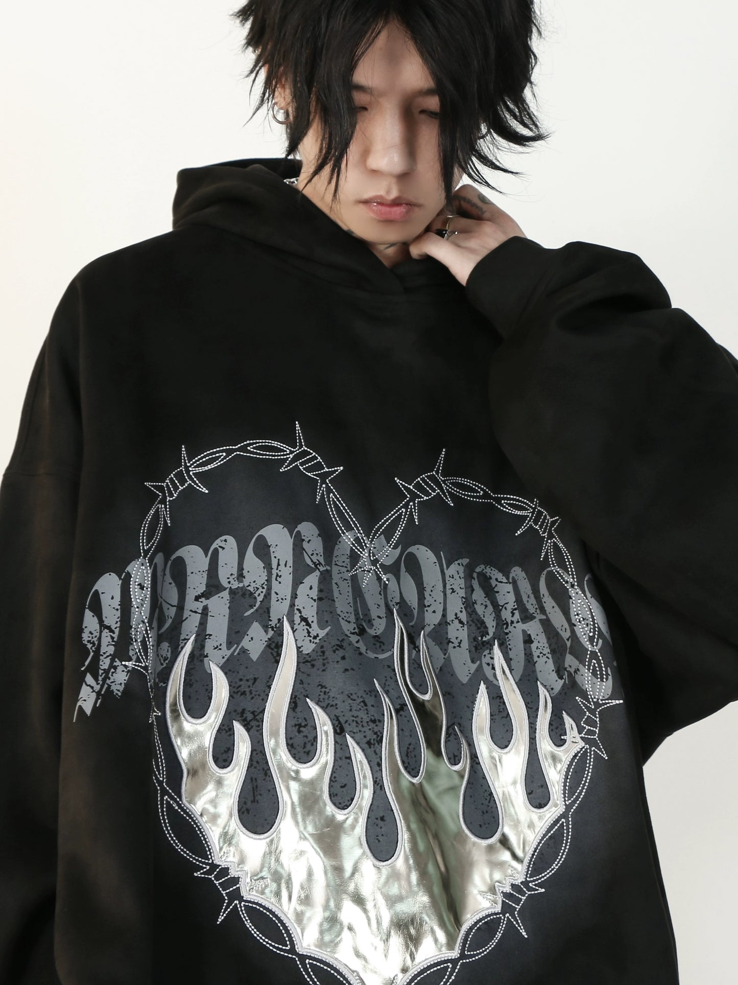 Chinese Fashion Couple's Autumn Hooded Ins Suede