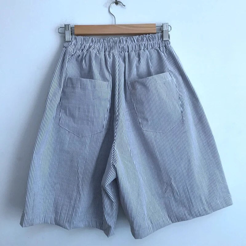 Trendy Stripe Personality Color Contrast Patchwork Stylish Shorts Street Men's 2023 Summer High Quality Loose Casual Pants