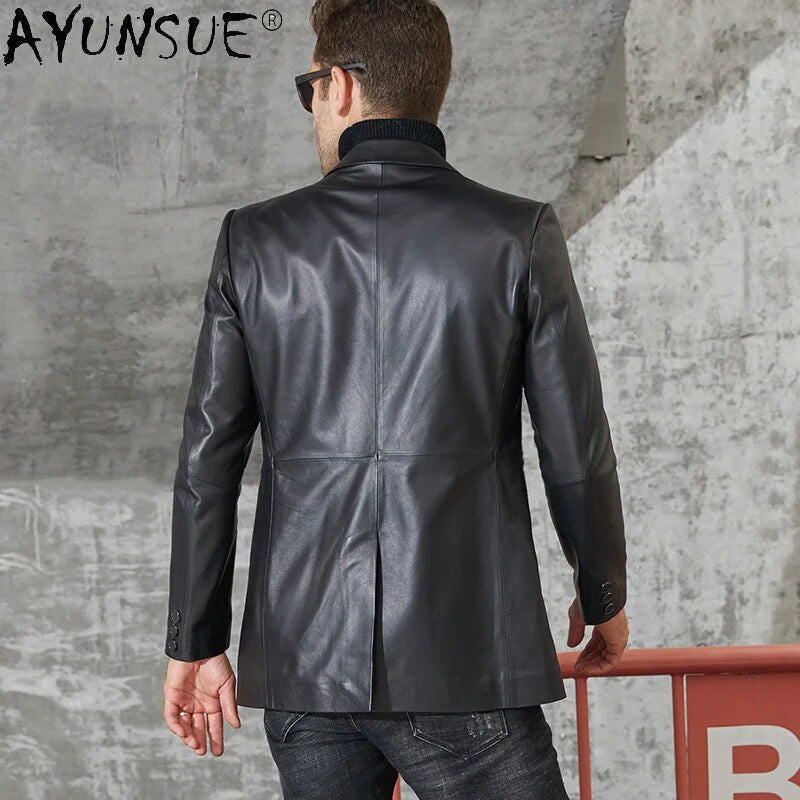 Genuine Leather Jacket Men Suit Korean Men's Clothing Sheepskin Jackets Autumn Coat Male Windbreaker Ropa Hombre LXR548