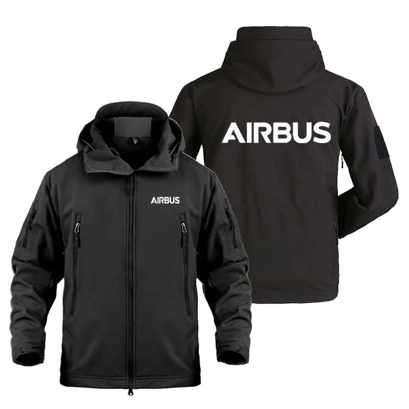 2022 New Autumn Winter Fleece Warm Multiple Pockets Airbus Zipper Hooded Man Coat Jacket Military Outdoor SoftShell Men Jackets - KAISERINC