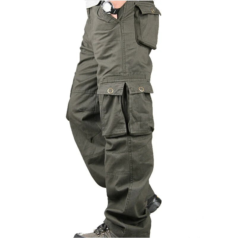 New Pants Men Cargo Trousers Mens Casual Multi Pocket Military Overall Outdoors Loose Long Joggers Army Tactical