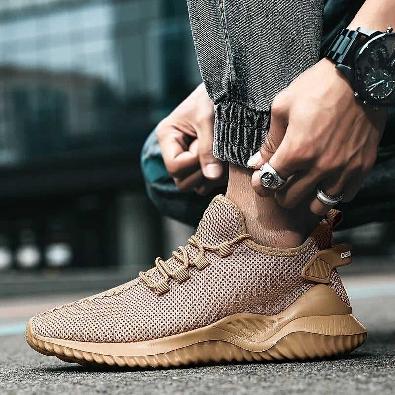 2023 Summer Men Platform Sneakers Light Comfortable Sports Mesh Running White Casual Tennis Shoes Big Size Zapatillas Hombre