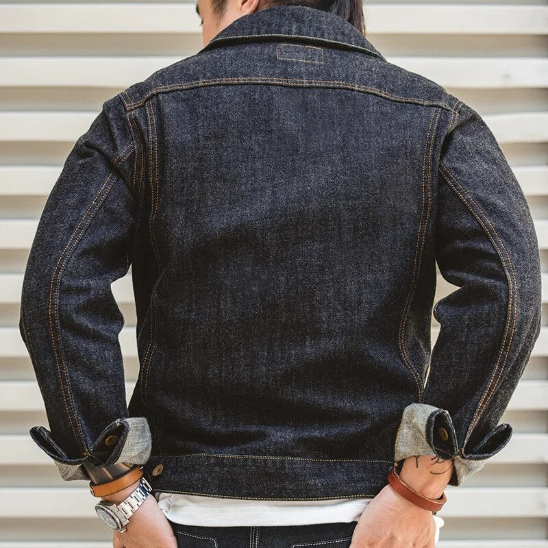 Maden Retro Blue Denim Jackets For Men Casual Crowboy Streetwear Coat Bomber Jacket Harajuku Vintage Outerwear Men's Clothing