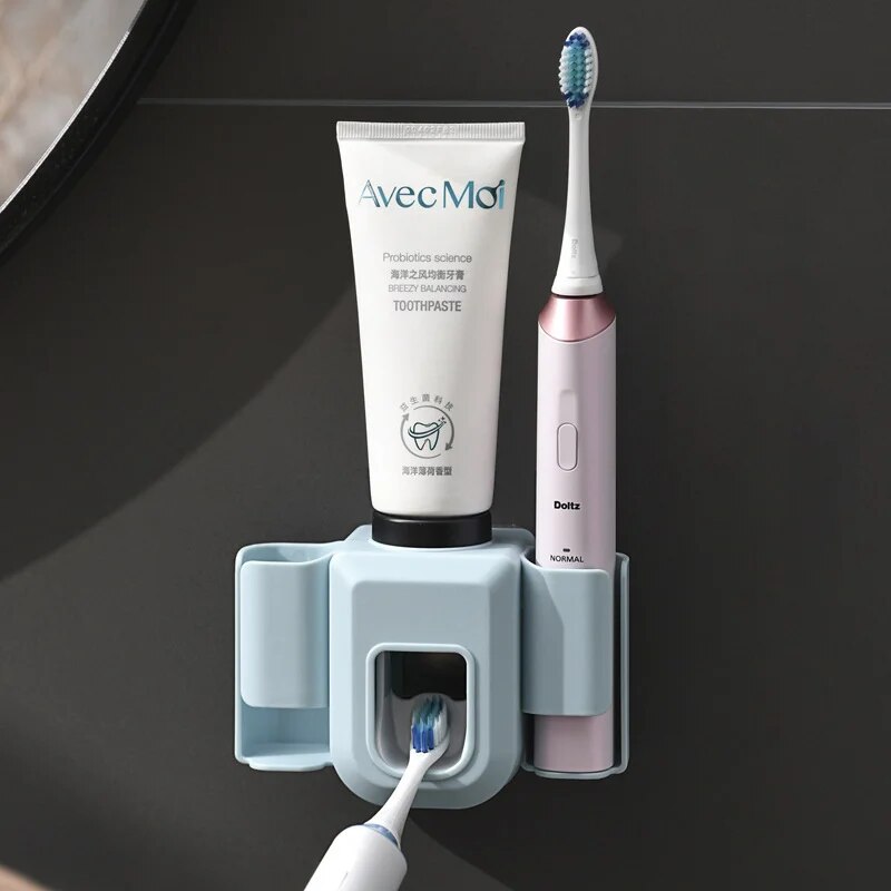 Electric Toothbrush Holder Automatic Toothpaste Dispenser Sets Wall Mounted Toothpaste Squeezer Bathroom Accessories Drop Ship