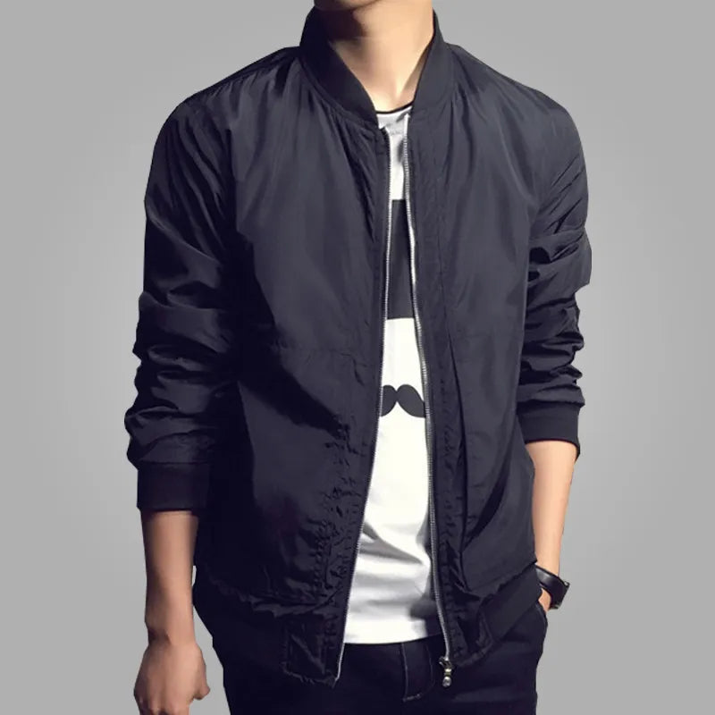 New Arrival Spring Men's Jackets Solid Fashion Coats Male Casual Slim Stand Collar Bomber Jacket Men Outerdoor Overcoat  M-XXXXL - KAISERINC