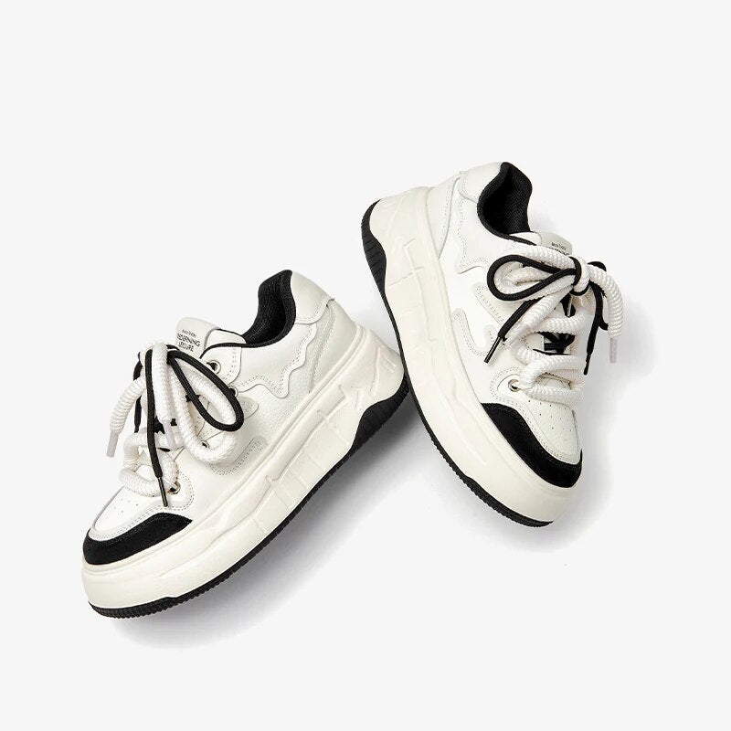 BEAUTODAY Casual Sneakers Women Genuine Leather Breathable Mesh Light Lace-up Mixed Colors Platforms Ladies Shoes Handmade 29712