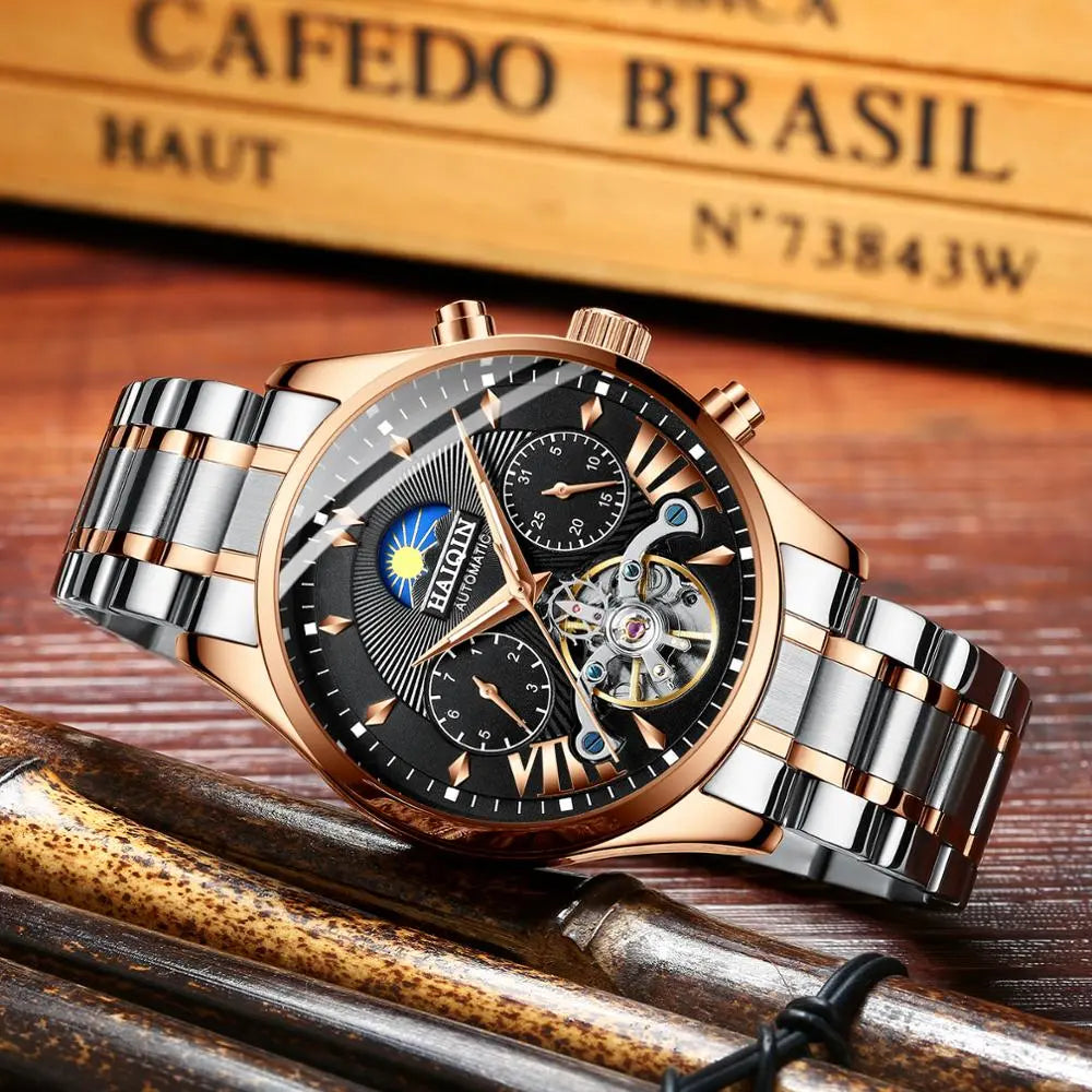 HAIQIN men's/mens watches top brand luxury automatic/mechanical/luxury watch men sport wristwatch mens reloj hombre tourbillon