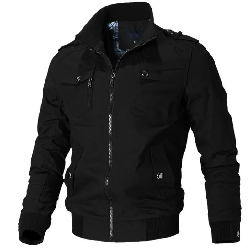 Men jacket Casual  cotton washed coats Army Military Outdoors Stand collar Outerwear jaqueta masculina Coat parka mens Jackets - KAISERINC