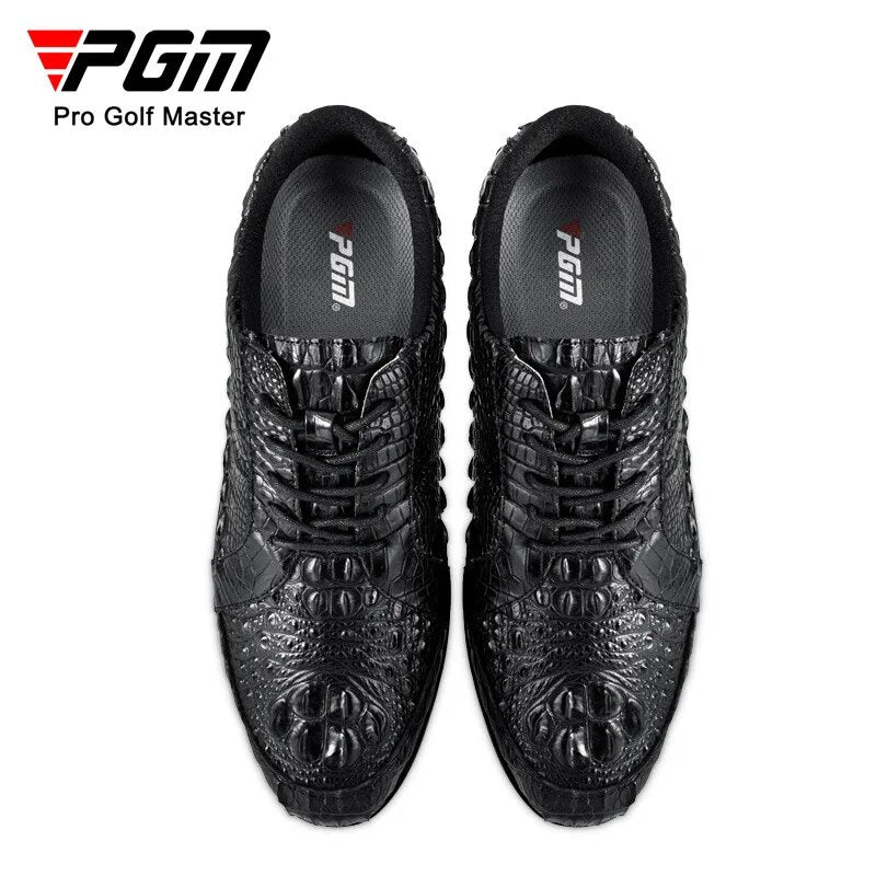 PGM Men's Golf Shoes Casual Sport Sneakers Shoelaces Crocodile Skin Waterproof Anti-Slip XZ204 Wholesale