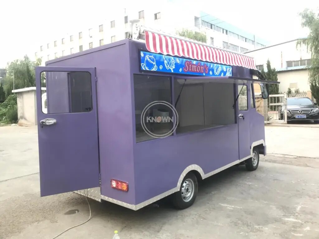 Electric Food Truck Mobile Dining Car Hot Dog Food Cart Burger Trailer Coffee Vending Panini Van with CE