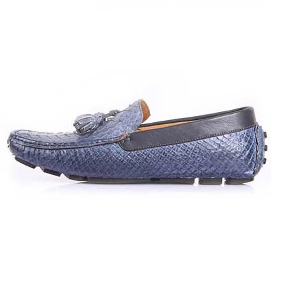 hulangzhishi new male Python skin  men snake leather shoes  leisure  sailing  Men's shoes  Genuine leather men Doug shoes