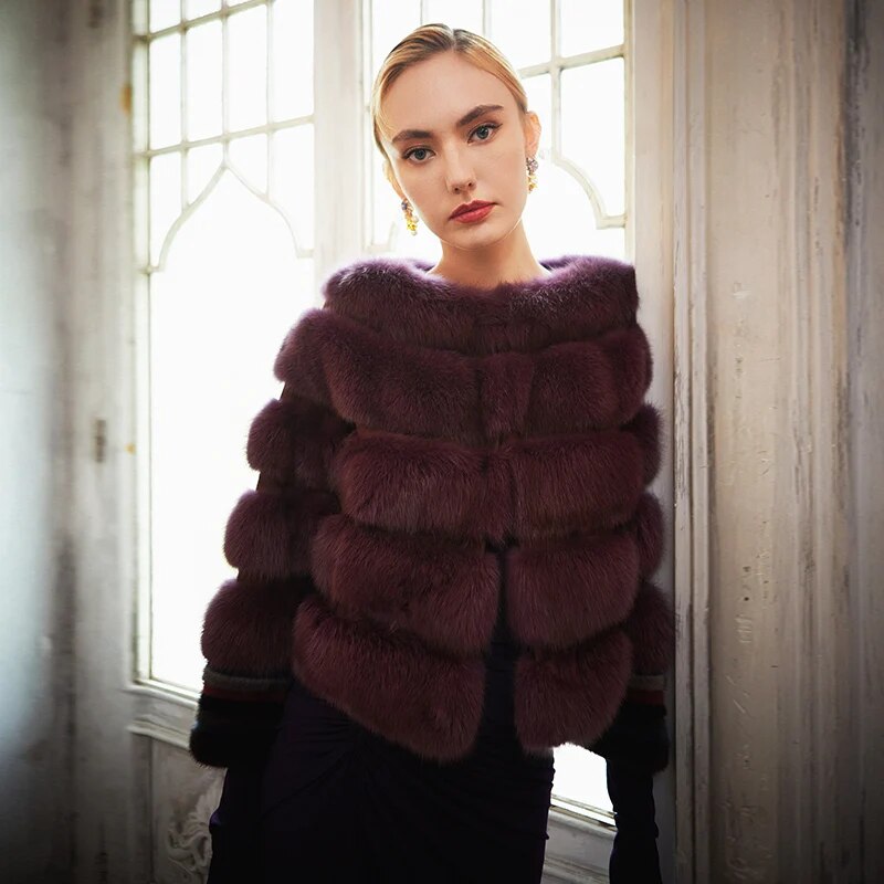 Women's Fur Coat 2223 Trend Natural Fur Long Mink Purple Fashion Outerwear Jackets Trench Coats New In Outdoor Clothes Clothing