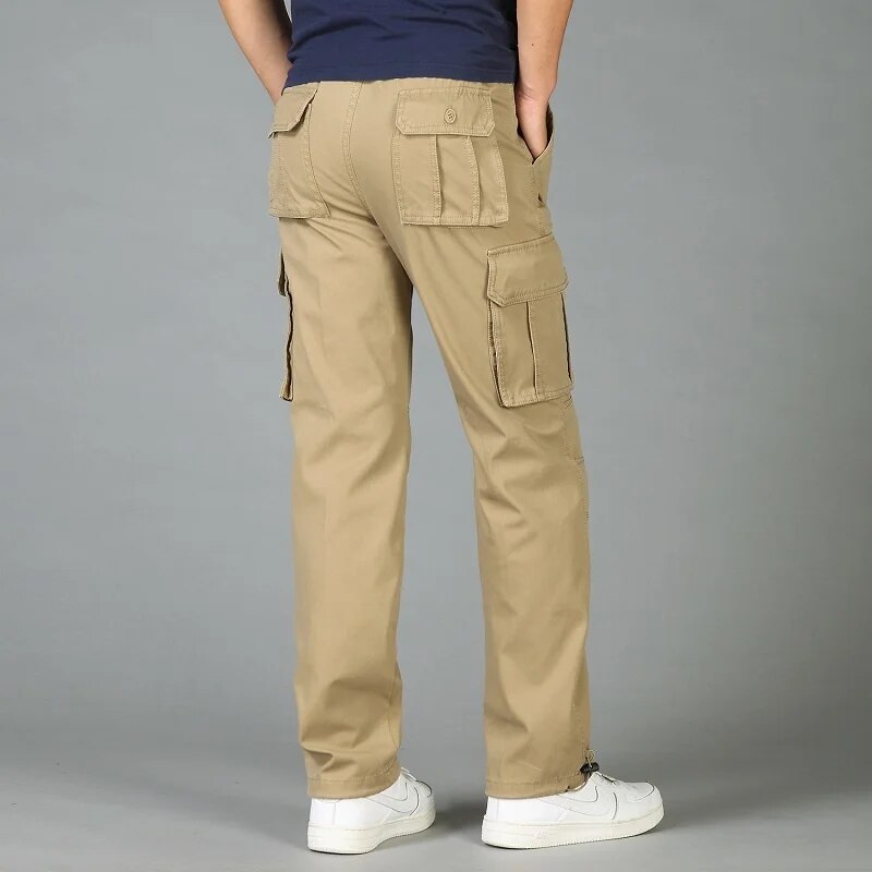 Military Pants Men's Big Tall Large Size Plus Oversized Trouser Elastic Waist Multi Pocket Cargo Male Loose Jogger 6XL 5XL
