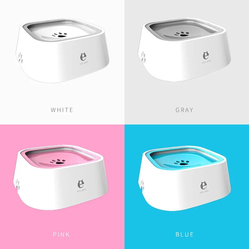 Dog Drinking Water Bowl  Floating Non-Wetting Mouth Cat Bowl Without Spill Drinking Water Dispenser ABS Plastic Dog Bowl