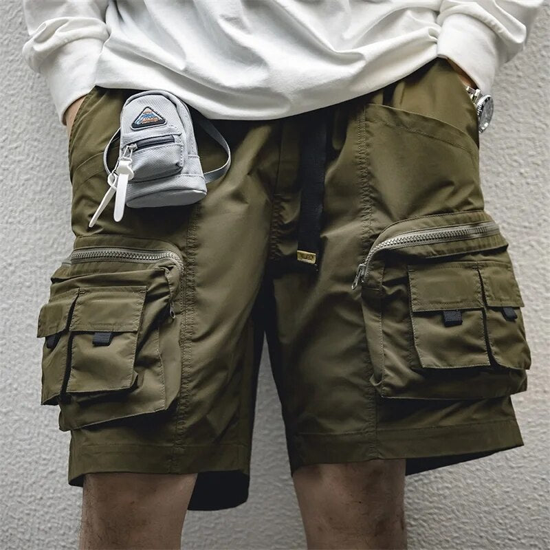 Maden Mountain Outdoor Men's Multi-pocket Cargo Shorts Casual Hiking Work Tactical 2023 Summer Loose Military Short Pants