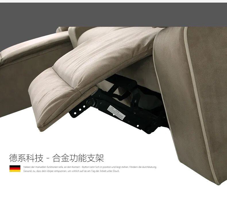 MANBAS Manual / Electric Recliner Fabric Sofa Set for Living Room Furniture L Shape Cloth Couch Muebles De Sala Canape Sofa Cama