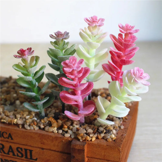 10cm Green White Red Flower Head Artificial Succulent Plants DIY Flower Arrangement Accessories Fake Plants Home Decoration