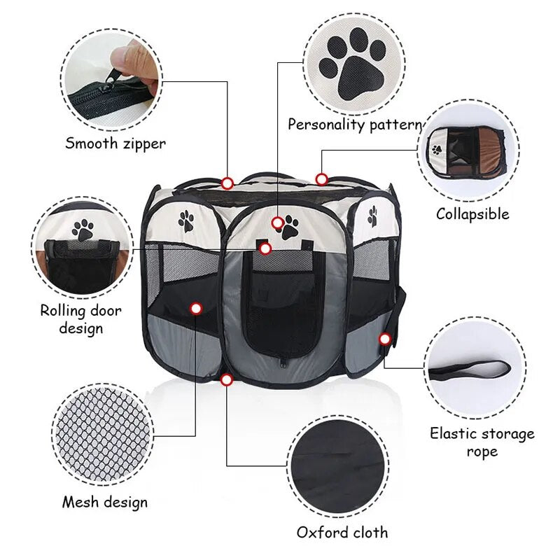 Portable Folding Kennels Fences Pet Tent Houses For Large Small Dogs Foldable Outdoor Playpen Puppy Cats Pet Cage Delivery Room