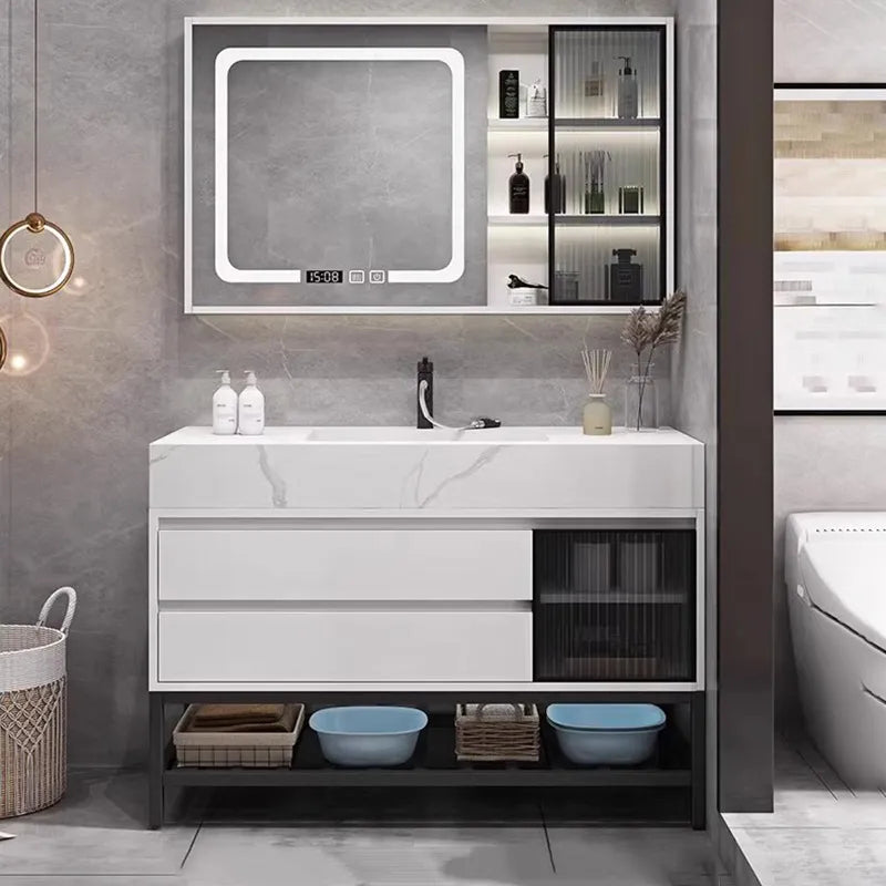 Display Narrow Vanity Bathroom Cabinets Entrance White Bathroom Cabinets Storage Shelves Meuble Toilette Home Furniture YX50BC