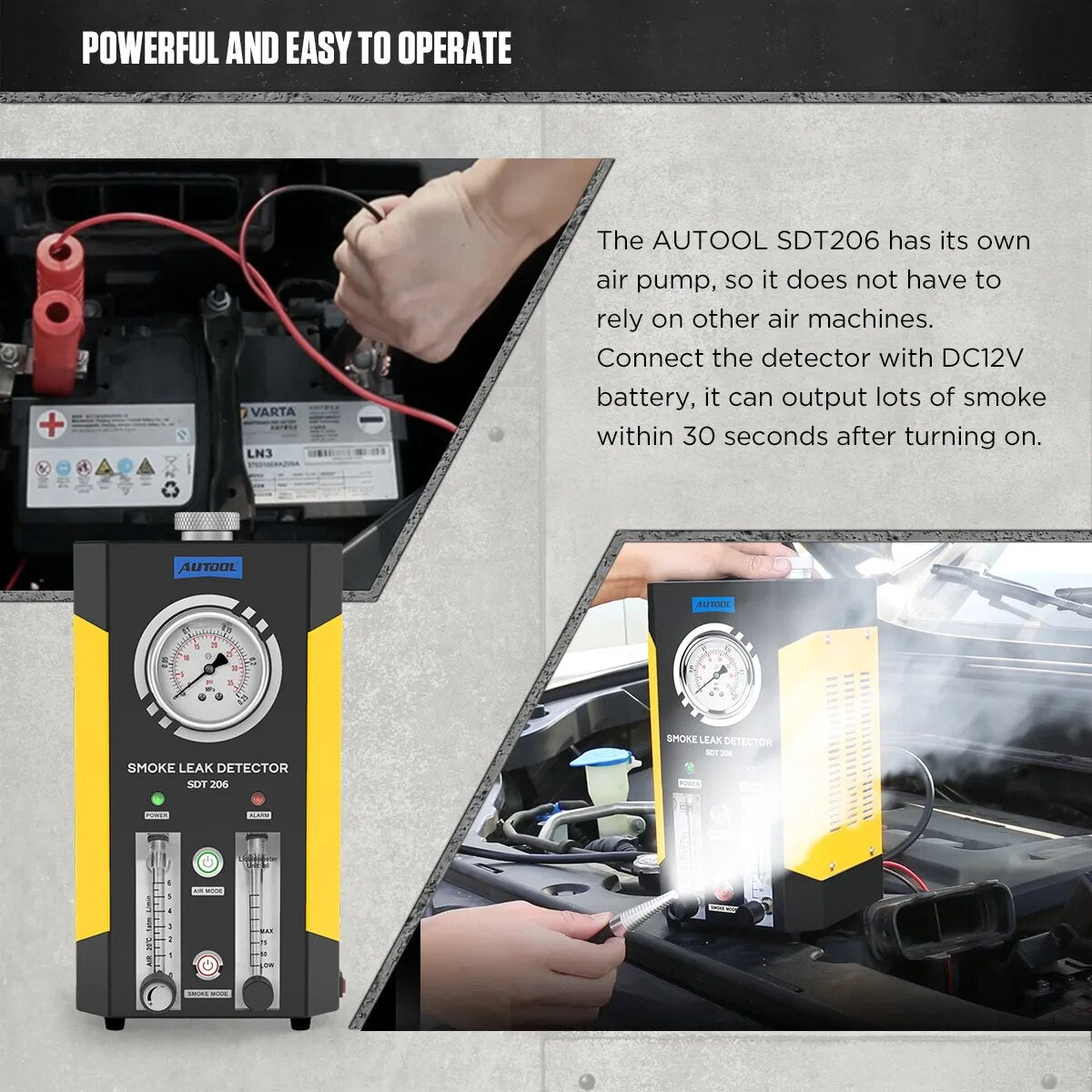 AUTOOL SDT-206 Car Smoke Generator for Cars Pipe Smoke Leak Detector Leak Locator Pipe Diagnostic Tool Wholesale