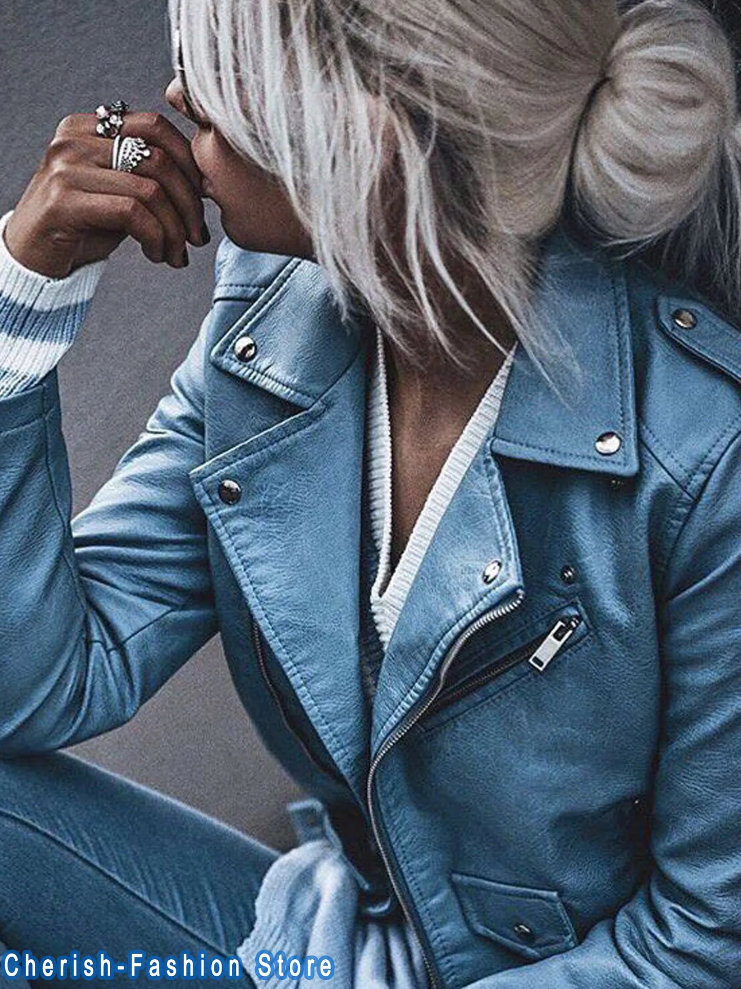 New Arrival 2022 brand Winter Autumn Motorcycle leather jackets yellow leather jacket women leather coat  slim PU jacket Leather - KAISERINC