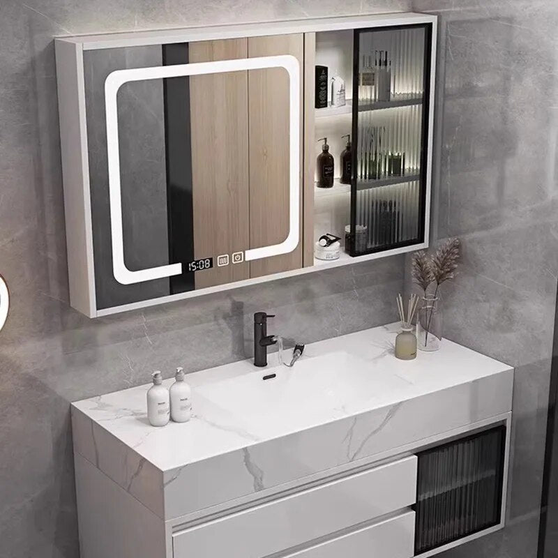 Display Narrow Vanity Bathroom Cabinets Entrance White Bathroom Cabinets Storage Shelves Meuble Toilette Home Furniture YX50BC