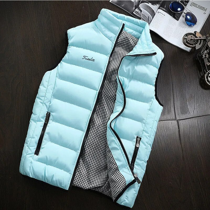 Autumn Winter Golf Jacket Vest for Men Down Cotton Windproof Warm Golf Wear Hooded Waistcoat Men's Fashion Loose Jacket Coats - KAISERINC