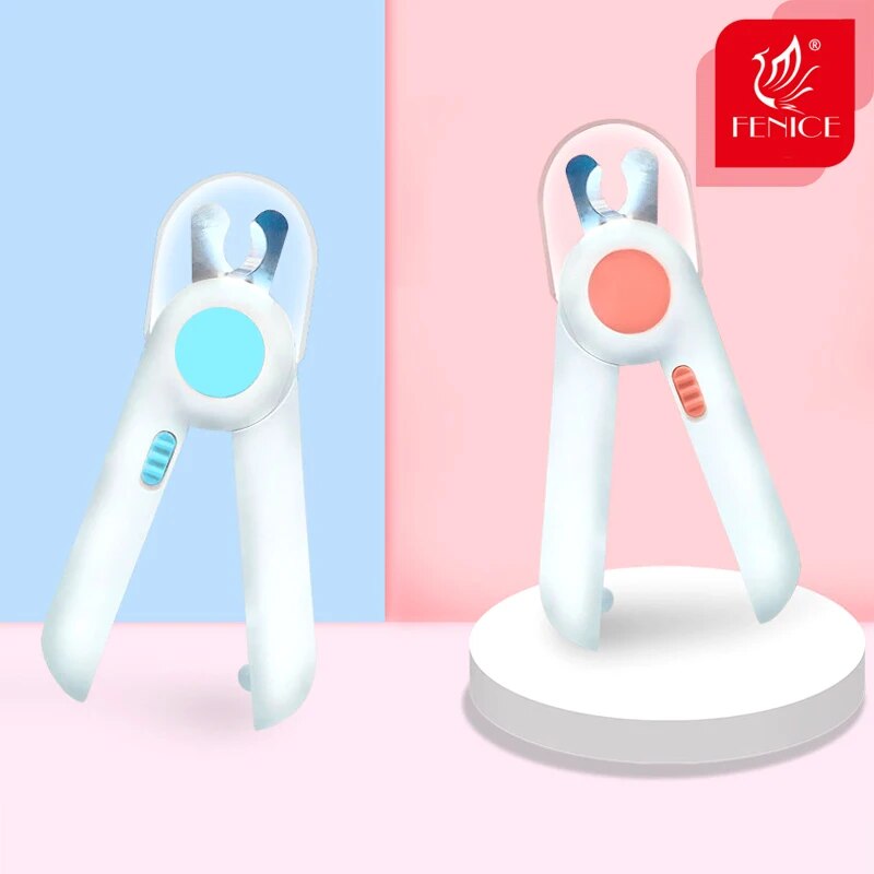 Fenice Professional Pet Nail Clipper Scissors Pet Dog Cat Nail Toe Claw Clippers Scissor LED Light Nail Trimmer for Animals