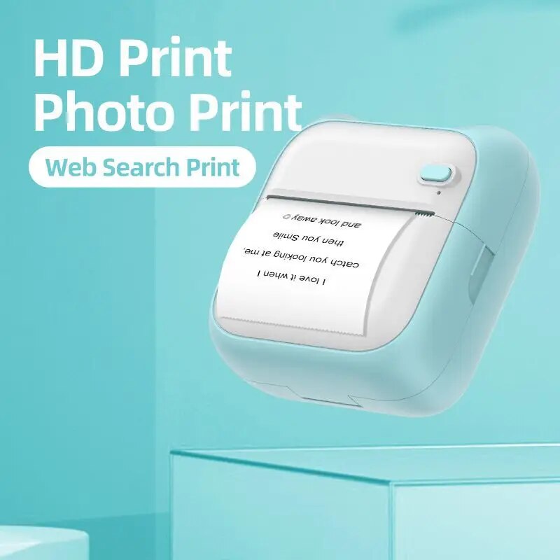 Portable Mini Label Printer Photo Thermal Adhesive Labels Printers Inkless Bluetooth Pocket Small Printer Stickers Maker