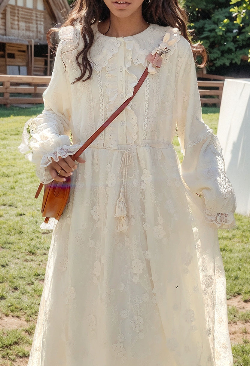 Sweet Artistic Fairy Dress Autumn Japanese Lace