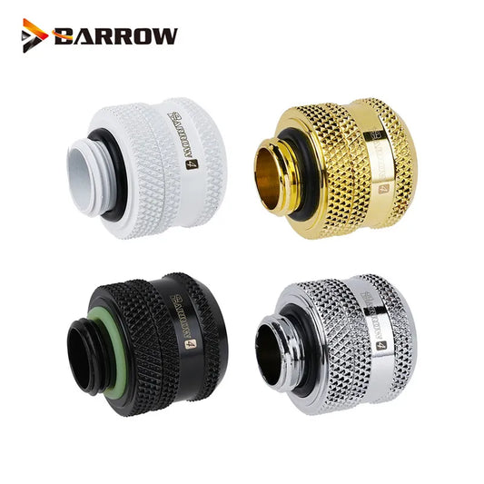Barrow G1/4" OD12mm/14mm/16mm Hard Tube Hand Compression Fittings Connector,Black,Silver,White ,Gold,Seller Highly Recommend